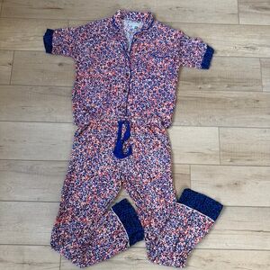P.J. Salvage Blueberry Fields Ditsy Floral short sleeve pajama 100% Rayon SZ SM